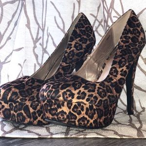 Leopard print high heels